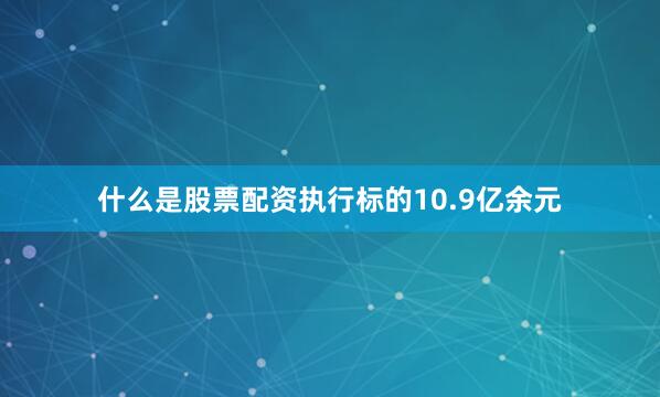 什么是股票配资执行标的10.9亿余元